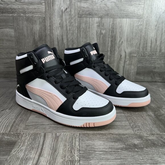 Puma Rebound Layup Women's size 5.5 Black Pink Midtop Shoes 394891-40 - Picture 5 of 8